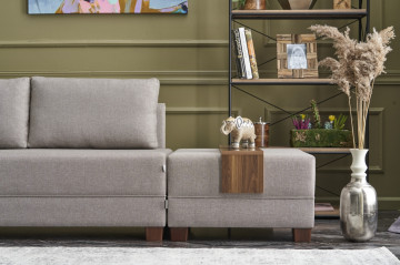 Coltar Fly pe stanga crem, 3 locuri, extensibil cu 2 parti modulare - Img 4