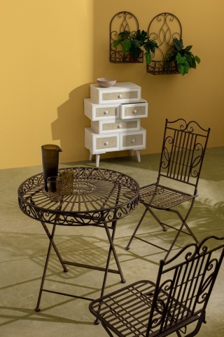 Comodă Montiel cu 6 sertare, din MDF și material textil, 60x30x83 cm - Img 4