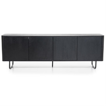 Comoda TV din lemn de mango James 180x40x61 cm neagra