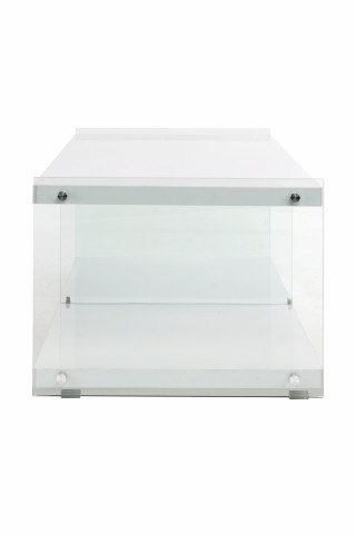 Comoda TV din sticla temperata Elementary alba 120 cm - Img 3