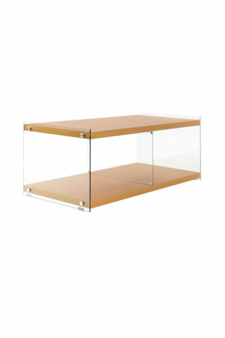 Comoda TV din sticla temperata Elementary aurie 120 cm