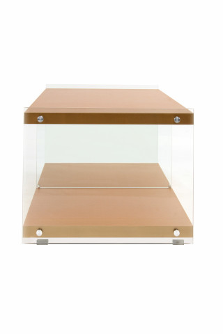 Comoda TV din sticla temperata Elementary aurie 120 cm - Img 3