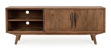 Comodă TV Sherman, 152 cm, cu 2 uși, din lemn de mango, stil vintage, 152x40x55 cm - Img 3