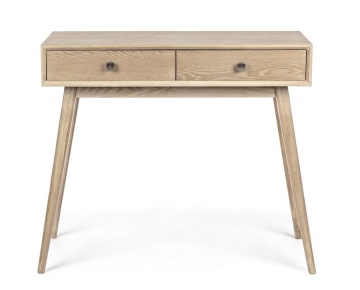 Consolă Alannis, cu 2 sertare, din lemn de brad și MDF, 90x40x78 cm - Img 3
