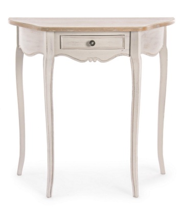 Consolă Clarisse, cu 1 sertar, din lemn de Paulownia, finisaj mat, 80 x 35 x 80 cm - Img 3