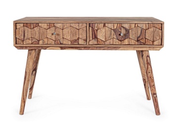 Consolă Kant cu 2 sertare, din lemn de sheesham, finisaj natural, 113x40x77 cm - Img 3