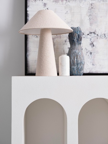 Consolă modelată Rhome, finisaj cu efect material, albă, 120x40x80 cm - Img 4