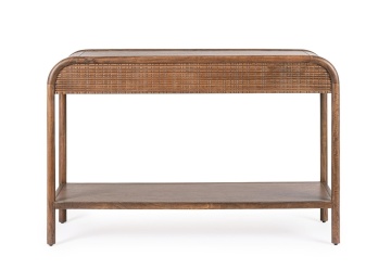 Consolă Sanat, din lemn de mango, cu front încrustat, 120x40x80 cm - Img 2