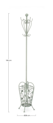 Cuier stativ Harriet, din oțel, vopsit epoxidic, verde salvie, diametru 28 cm, înălțime 184 cm - Img 2