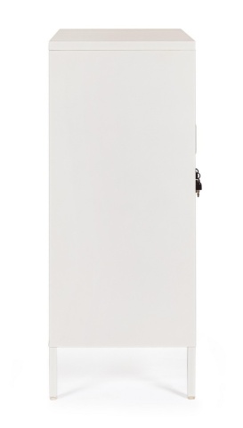 Dulapior Cambridge, cu 2 uși și 2 rafturi ajustabile, din metal vopsit electrostatic, alb crem, 80x40x101.5 cm - Img 4
