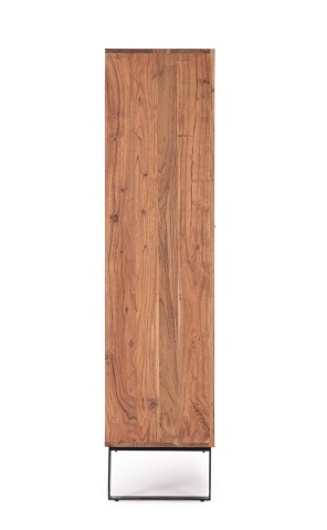 Dulapior din lemn de acacia, 2 uși și 2 sertare cu fronturi intarsiate, 118x40x165 cm - Img 4