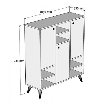 Dulapior din pal melaminat Practica nuc 105x123,6x35 cm - Img 5