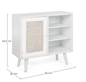 Dulapior Montiel din MDF, cu 1 ușă și front din țesătură, 66x30x64.5 cm - Img 2