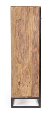 Dulapior Nartan, cu 4 uși și 1 sertar, din lemn de sheesham și oțel, 145x40x136 cm - Img 4
