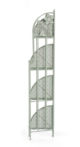 Etajeră de colț Harriet, 4 polițe, pliabilă, din oțel, culoare salvie, 48x35x165,5 cm - Img 7