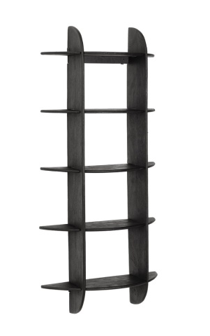 Etajeră Westwood, din lemn de mango, lăcuit, negru, 70x22x160 cm