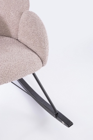 Fotoliu balansoar Sibilla, din poliester efect bouclé, stil vintage, roz antic, 86 x 62 x 72 cm - Img 8