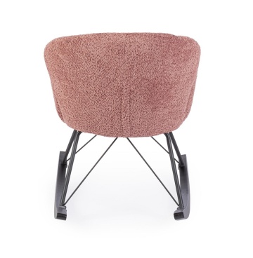 Fotoliu balansoar Sibilla, din poliester efect bouclé, stil vintage, canyon, 86 x 62 x 72 cm - Img 5