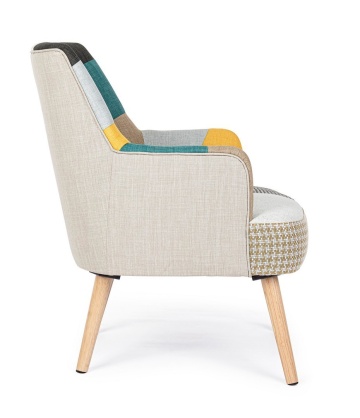 Fotoliu Galatea, din textil patchwork, 60x67x79 cm - Img 5