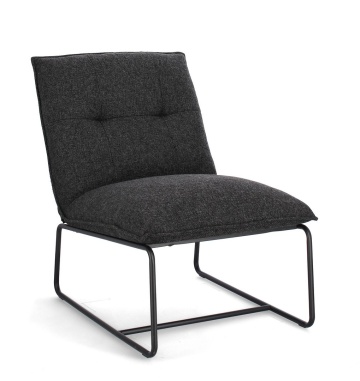 Fotoliu lounge rabatabil Galene, negru, 60x85.5x72 cm