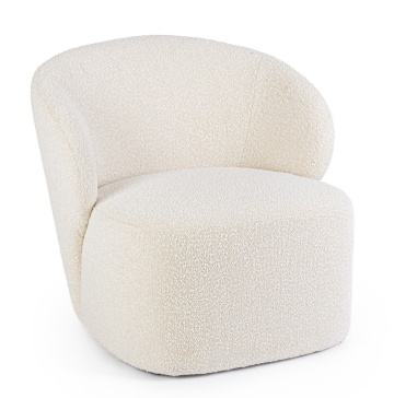 Fotoliu natural din textil bouclé, 79.5 x 75.5 x 72 cm