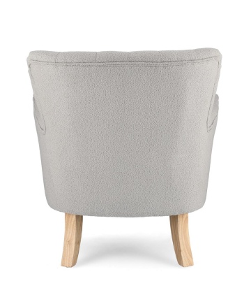 Fotoliu Orlins, capitonat, cu brațe, din material textil cu efect bouclé - Img 4