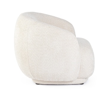 Fotoliu Tecla cu brațe, din poliester cu efect bouclé, natural, 93x87x73 cm - Img 6