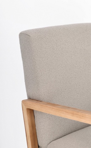 Fotoliu Veriana, textil, gri deschis, 64.5 x 72 x 82 cm - Img 6