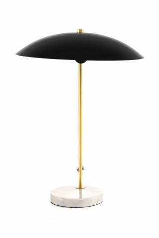Lampa decorativa din fier/ marmura Kayani neagra/aurie/alba, un bec - Img 2