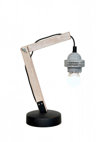 Lampa decorativa din lemn/fier Rossa VI gri, un bec