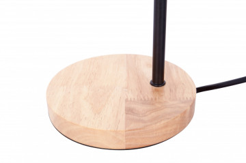 Lampa decorativa din metal/lemn Vinara neagra, un bec - Img 4