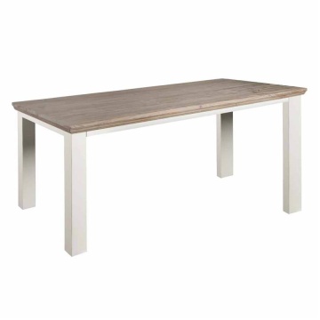 Masa de dining drreptunghiulara Fleur din lemn de pin gri 220 cm