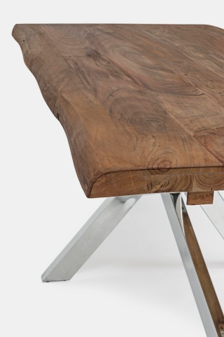 Masă dining extensibilă Arkansas, 10 persoane, cu blat din lemn de acacia, 180-260x90 cm - Img 9