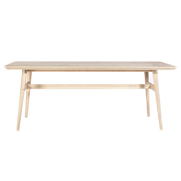 Masa dreptunghiulara din lemn masiv Scandi 160x90x77 cm maro deschis - Img 1