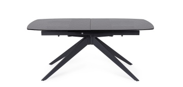 Masă extensibilă Anja, pentru 8-10 persoane, blat din sticlă și picioare din oțel, 180-240x90 cm - Img 4