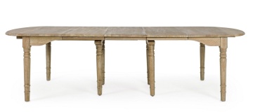 Masă extensibilă Bedford, din lemn masiv de stejar, finisaj ceruit antichizat, 12 locuri, 92-382x120 cm - Img 6