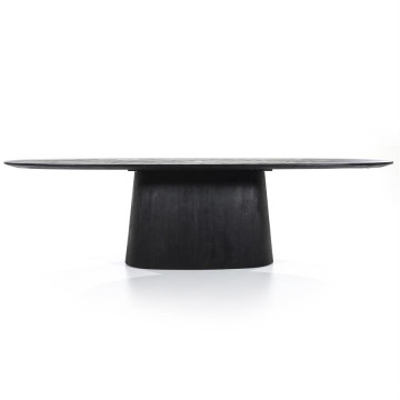 Masa ovala din lemn de mango Aron 300x110 cm neagra