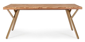 Masa Raida fixă, pentru 8 locuri, blat din lemn de acacia, 180x90x76 cm - Img 3