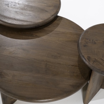Masuta de cafea din lemn de acacia Leoti maro 80 cm - Img 5