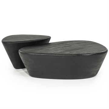 Masuta de cafea din lemn de mango Mila 70x53x35 cm neagra - Img 3