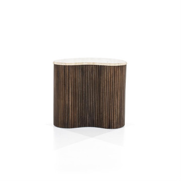 Masuta de cafea din lemn de mango si travertin Mari 50x33x44 cm