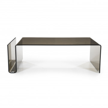 Masuta de cafea din sticla Shadow maro 120x60x38 cm