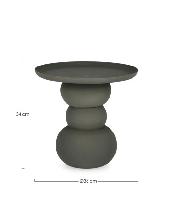 Măsuță de cafea rotundă Alpa, din oțel, finisaj mat cu efect rugos, negru, diametru 41 cm, înălțime 42 cm - Img 2