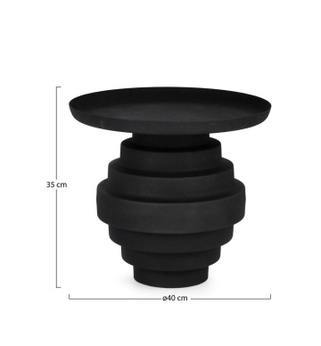 Măsuță de cafea rotundă Amba, din oțel negru mat, diametru 40 cm - Img 2