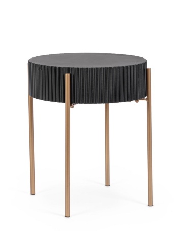 Măsuță de cafea rotundă Darcy, cu blat din MDF și picioare din oțel, diametru 40.5 cm, înălțime 47 cm