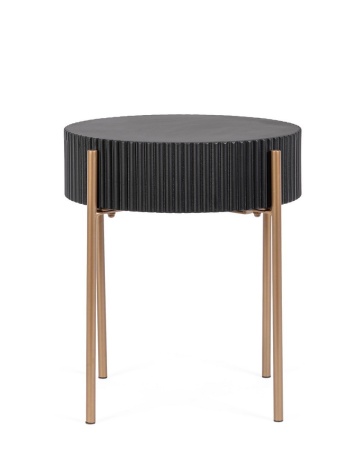 Măsuță de cafea rotundă Darcy, cu blat din MDF și picioare din oțel, diametru 40.5 cm, înălțime 47 cm - Img 3