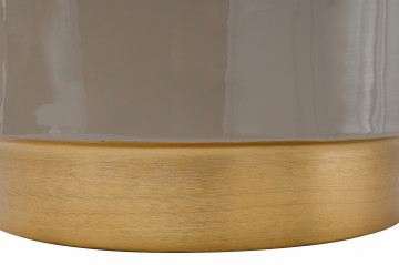 Masuta de cafea rotunda din fier 35x35x44,5 cm taupe - Img 3
