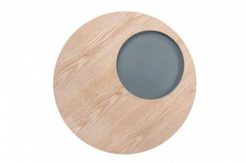 Masuta de cafea rotunda din lemn Addison 50x50x50 cm maro/gri - Img 3