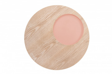 Masuta de cafea rotunda din lemn Addison 50x50x50 cm maro/roz - Img 3
