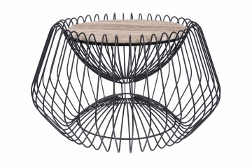 Masuta de cafea rotunda din marmura si fier 60x60x35 cm